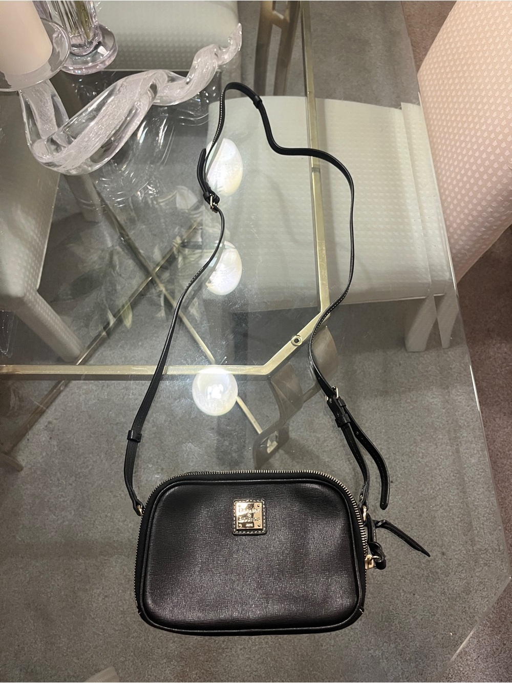 Dooney & Bourke Saffiano Leather Sawyer Crossbody Purse Black